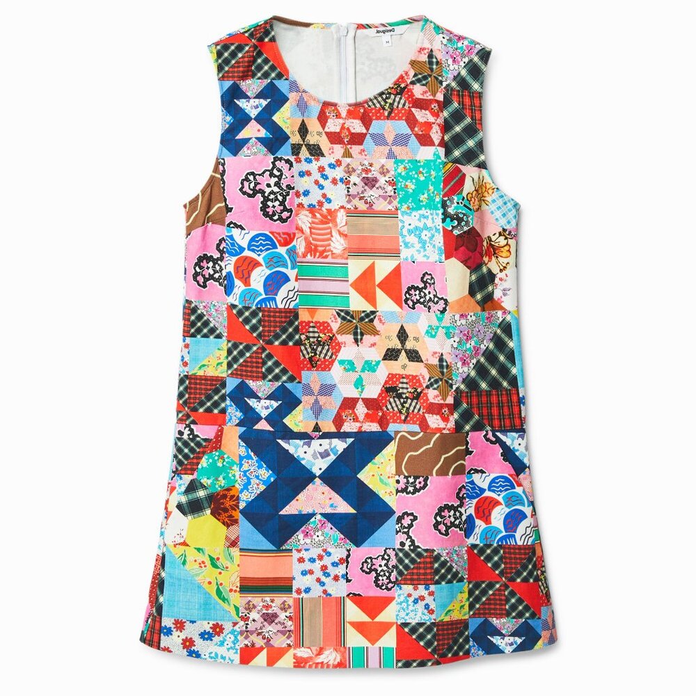 Desigual Johnson Hartig Patchwork/Quilted Romper/Pinafore Size Small